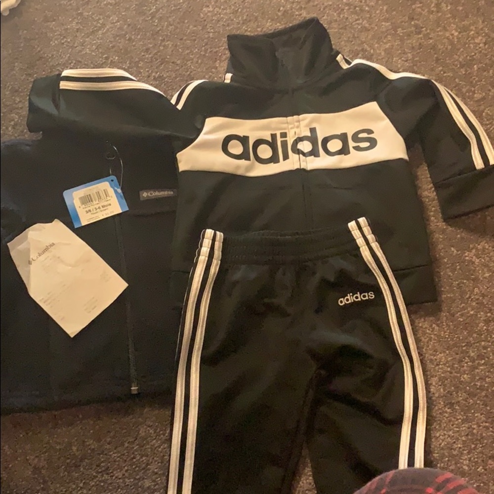 Columbia jacket and adidas outfit for baby